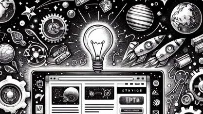 a computer with a light bulb photo